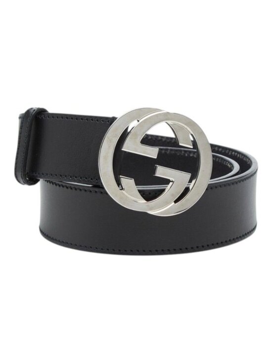 Gucci Interlocking Belt 32 Black Leather